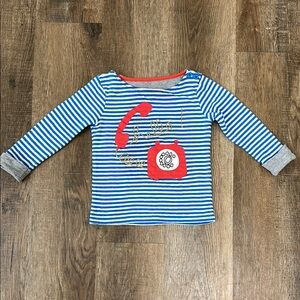 Mini Boden,Striped Blue and Gray Kids Shirt